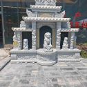昭通芝麻白中国黑石材套墓 花岗岩墓碑