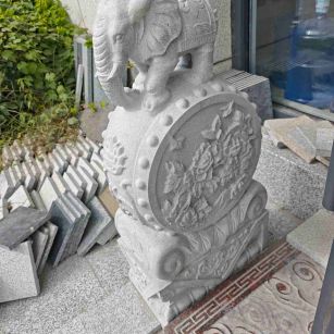 昭通芝麻白抱鼓石 庭院抱鼓石