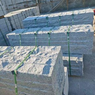 昭通芝麻白自然面整石 坐凳