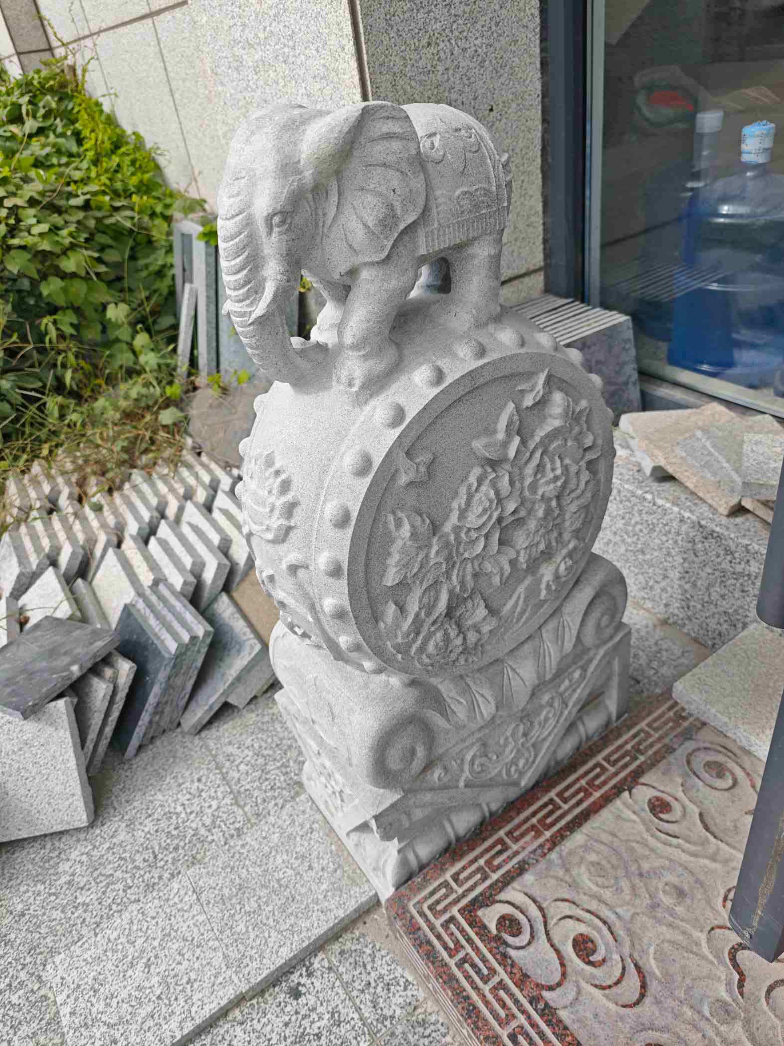 昭通芝麻白抱鼓石 庭院抱鼓石